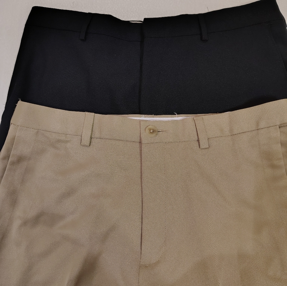 Men's Navy Blue and Tan Dress Pants